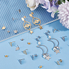 SUNNYCLUE 60Pcs 2 Color Flat Round 304 Stainless Steel Stud Earring Findings STAS-SC0008-56-4