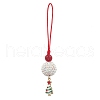 Christmas Tree Alloy Enamel with Rhinestone Pendant Decorations HJEW-JM02097-4