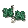 Synthetic Malachite Pendants G-Z067-06P-06-3