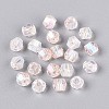 Transparent Spray Painted Glass Beads EGLA-N018-4mm-08-2