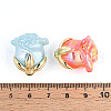 Iridescent Plating Acrylic Beads MACR-C029-06-3
