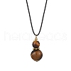 Natural Tiger Eye Gourd Pendant Necklaces NJEW-JN05246-06-2