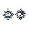 Father's Day Alloy Enamel Pendants ENAM-V001-03C-G-1