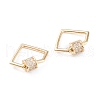 Brass Micro Pave Clear Cubic Zirconia Screw Carabiner Lock Charms KK-F814-33G-1