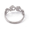 201 Stainless Steel Hollow Out Dog Paw Prints Adjustable Ring for Women RJEW-K238-10P-2