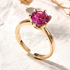 Brass Micro Pave Cubic Zirconia Cuff Rings for Women RJEW-R015-04G-1