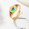 Colorful Roman Numeral 925 Sterling Silver with Cubic Zirconia Adjustable Finger Rings KH4989-1-5