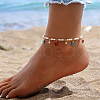 Elegant Brass & Plastic Imitation Pearl Colorful Donut Charm Anklets for Women's Daily Vacation Jewelry DV2898-1