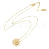 Brass Pave Cubic Zirconia Heart Clover Pendant Necklaces NJEW-K276-01G-02-3