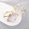 Horse Eye Natural Amethyst Cuff Rings RJEW-M076-04G-05-4