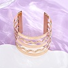 Wave Iron Cuff Bangles for Women BJEW-G741-04KCG-3