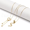 PVD Vacuum Plating 304 Stainless Steel Enamel Heart Pendant Necklaces NJEW-C063-03G-02-4