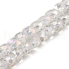 Electroplate Transparent Glass Beads Strands GLAA-C029-03A-2