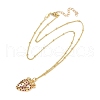 Brass Micro Pave Camellia Cubic Zirconia Fruit Pendant Necklaces for Women NJEW-U042-02A-G-2