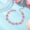 Heart Glass Beads Link Bracelets for Woman BJEW-JB11529-1