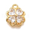 Brass Micro Pave Cubic Zirconia Pendants KK-D385-01G-01-1