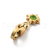 304 Stainless Steel Rhinestone Pendant Decoration STAS-L283-28G-3