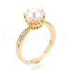 Brass Micro Pave Clear Cubic Zirconia Adjustable Ring Settings KK-T076-18G-5