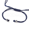 Curved Rectangle Natural Lapis Lazuli Adjustable Nylon Cord Braided Bead Bracelets for Women Men BJEW-JB10280-02-3