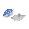 Alloy Red and Cornflower Blue Enamel Split Pendants PALLOY-V006-04P-2