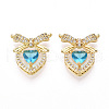 Brass Micro Pave Cubic Zirconia Pendants KK-T070-61A-1