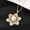 Brass Micro Pave Cubic Zirconia and Plastic Beads Necklaces NJEW-Q041-07G-1