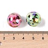 10Pcs UV Plating Colours Acrylic Beads OACR-S146-01M-3