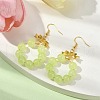 Imitation Jade Glass Beaded Ring Dangle Earrings EJEW-JE05567-04-3