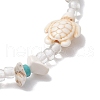 Synthetic Turquoise & Magnesite Beads Stretch Bracelets BJEW-JB11671-4
