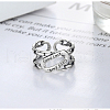 925 Sterling Silver Adjustable Cuff Rings FS-WG8C750-02-1
