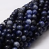 Natural Sodalite Round Beads Strands X-G-E329-8mm-39-1