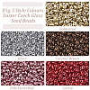  85G 5 Style Colours Luster Czech Glass Seed Beads SEED-NB0001-97-4