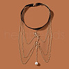 Leaf Alloy Tassel with Plastic Pearl Leg Chains FS-WG851ED-01-3
