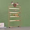 Rectangle with Flower Iron Earrings Storage Rack PW-WG2AE78-01-2