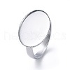 Non-Tarnish Adjustable 304 Stainless Steel Finger Rings Components STAS-E459-79P-2