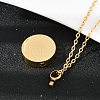 304 Stainless Steel Flat Round Pendant Pet Urn Ashes Necklaces NJEW-S455-01G-5