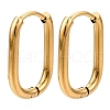 Ion Plating(IP) 304 Stainless Steel Oval Hoop Earrings EJEW-ZX005-15G-1