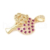 Brass Micro Pave Clear Cubic Zirconia Pendants KK-D357-21B-G-2