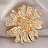 Elegant Alloy Sunflower Ring with Vintage French Irregular Geometric Design ZD8347-2