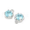 Brass Micro Pave Cubic Zirconia Charms KK-L208-10P-06-3
