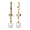 Brass Micro Pave Clear Cubic Zirconia Dangle Earrings EJEW-F362-17G-4