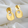 Elegant Stainless Steel Oval Dangle Stud Earrings WF4501-1