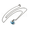 Synthetic Turquoise Rondelle Pendant Urn Ashes Necklaces NJEW-K393-01P-4