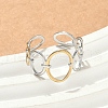 304 Stainless Steel Double Color Cuff Rings RJEW-S635-01GP-G-2