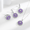 Flower Brass Micro Pave Cubic Zirconia Jewelry Set FS-WG0AAA8-01-1