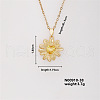 Shiny Sunflower Brass Micro Pave Cubic Zirconia Pendant Necklace for Women SR9149-1-1