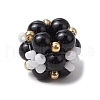 Natural Black Onyx(Dyed & Heated) & Glass Seed Cluster Beads PALLOY-MZ00591-04-4