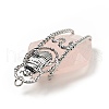 Natural Rose Quartz Pendants G-C246-06P-3