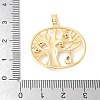 Brass Micro Pave Clear Cubic Zirconia Pendants KK-U064-16G-3