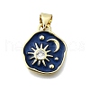 Brass Micro Pave Cubic Zirconia Pendants KK-V010-04G-02-1